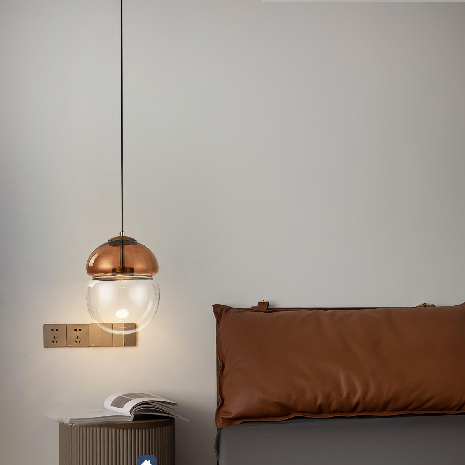 Aged Modern Minimalist Dome Metal Glass Pendant Light - Blowlighting