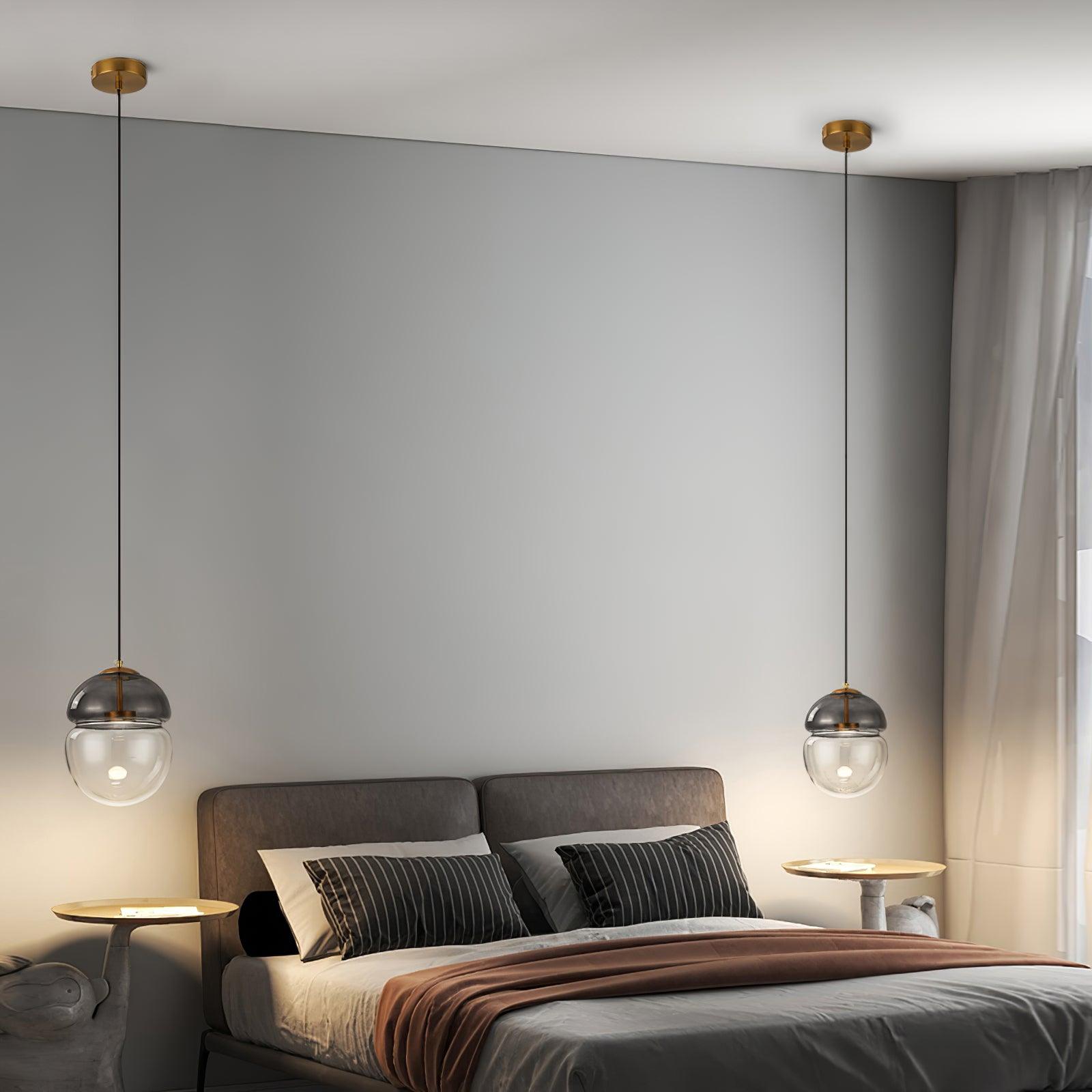 Aged Modern Minimalist Dome Metal Glass Pendant Light - Blowlighting