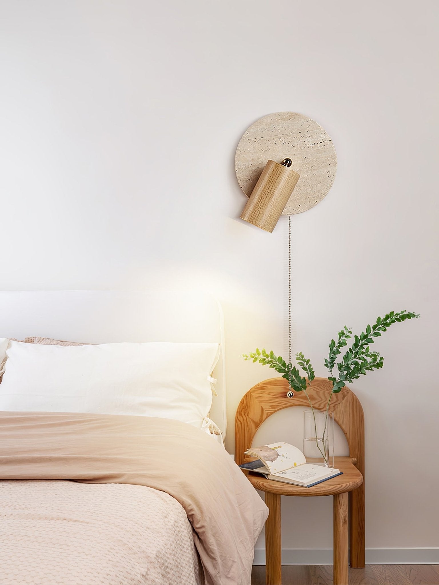 Evzoryra Disc Swing Travertine Wall Light - Blowlighting