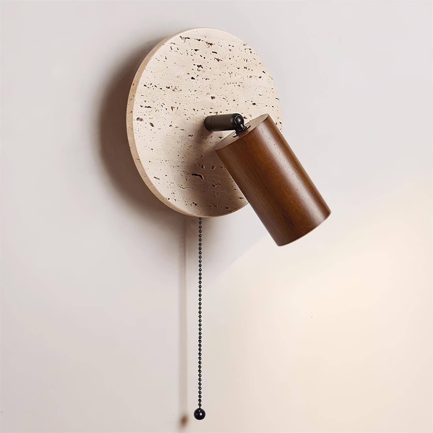 Evzoryra Disc Swing Travertine Wall Light - Blowlighting
