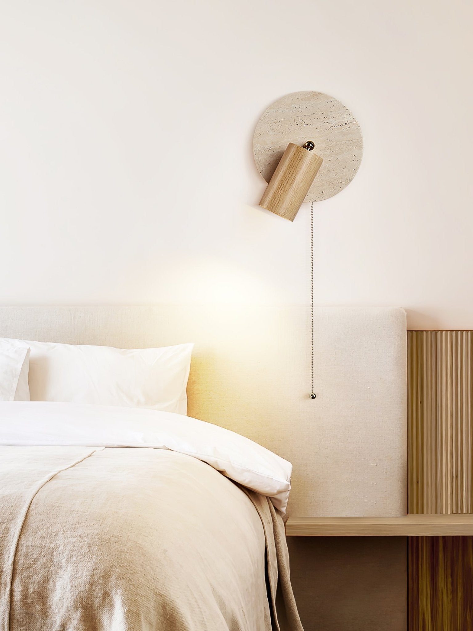 Evzoryra Disc Swing Travertine Wall Light - Blowlighting