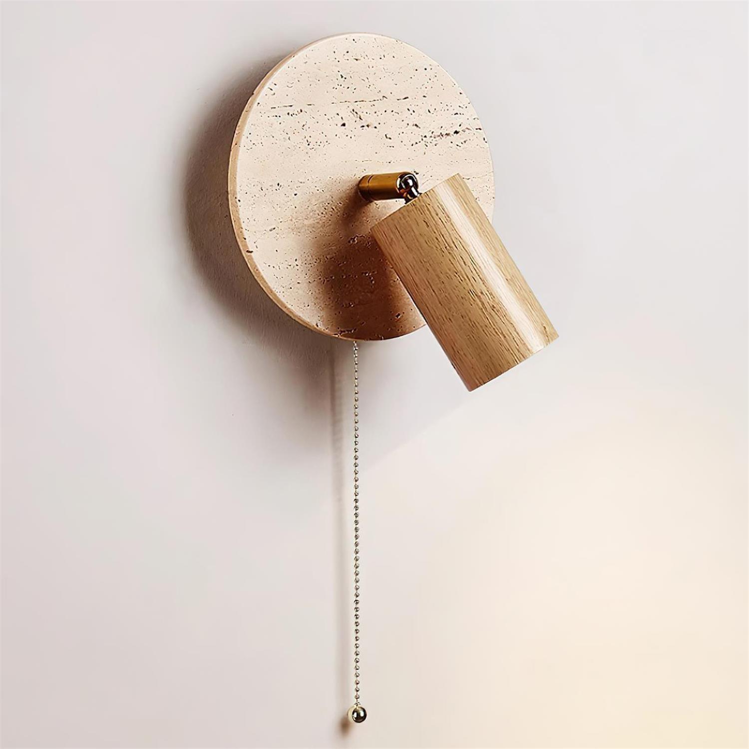 Evzoryra Disc Swing Travertine Wall Light - Blowlighting