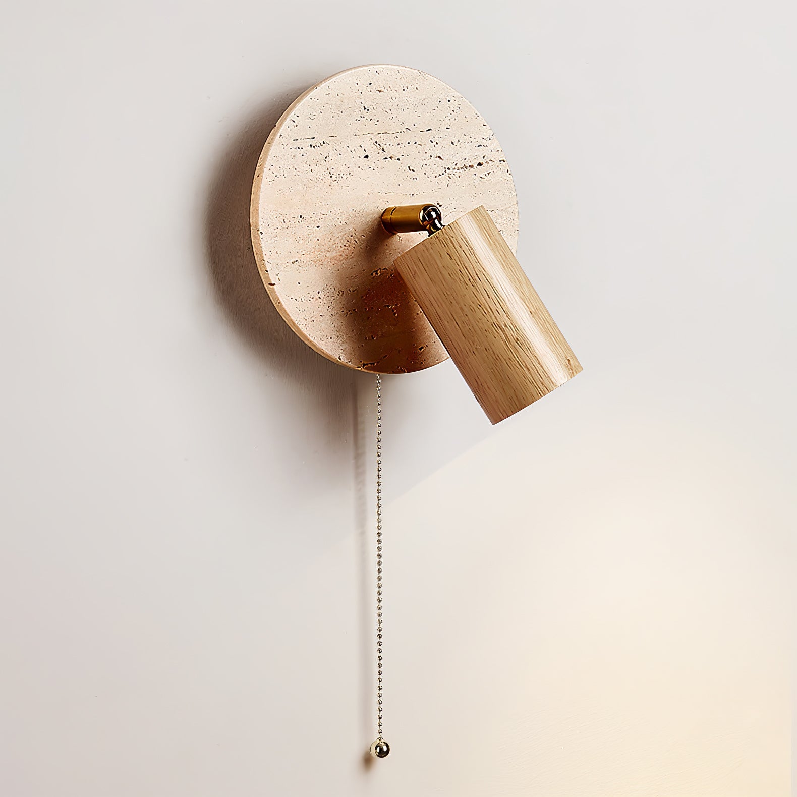 Evzoryra Disc Swing Travertine Wall Light - Blowlighting