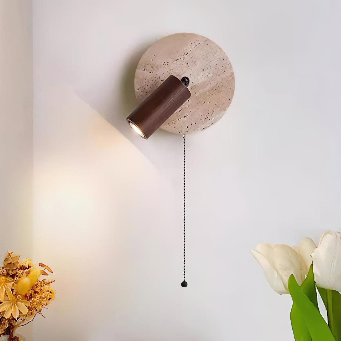 Evzoryra Disc Swing Travertine Wall Light - Blowlighting