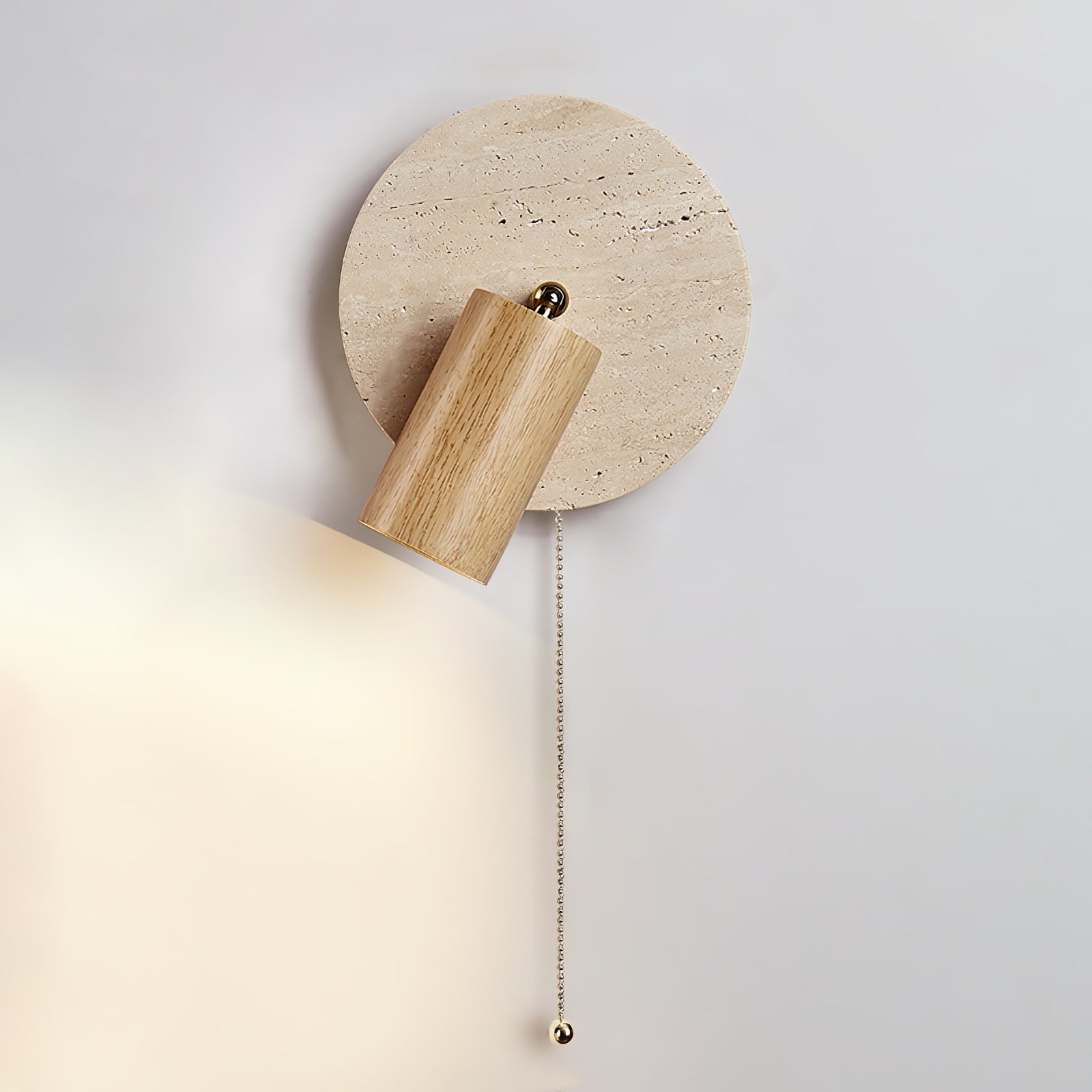Evzoryra Disc Swing Travertine Wall Light - Blowlighting