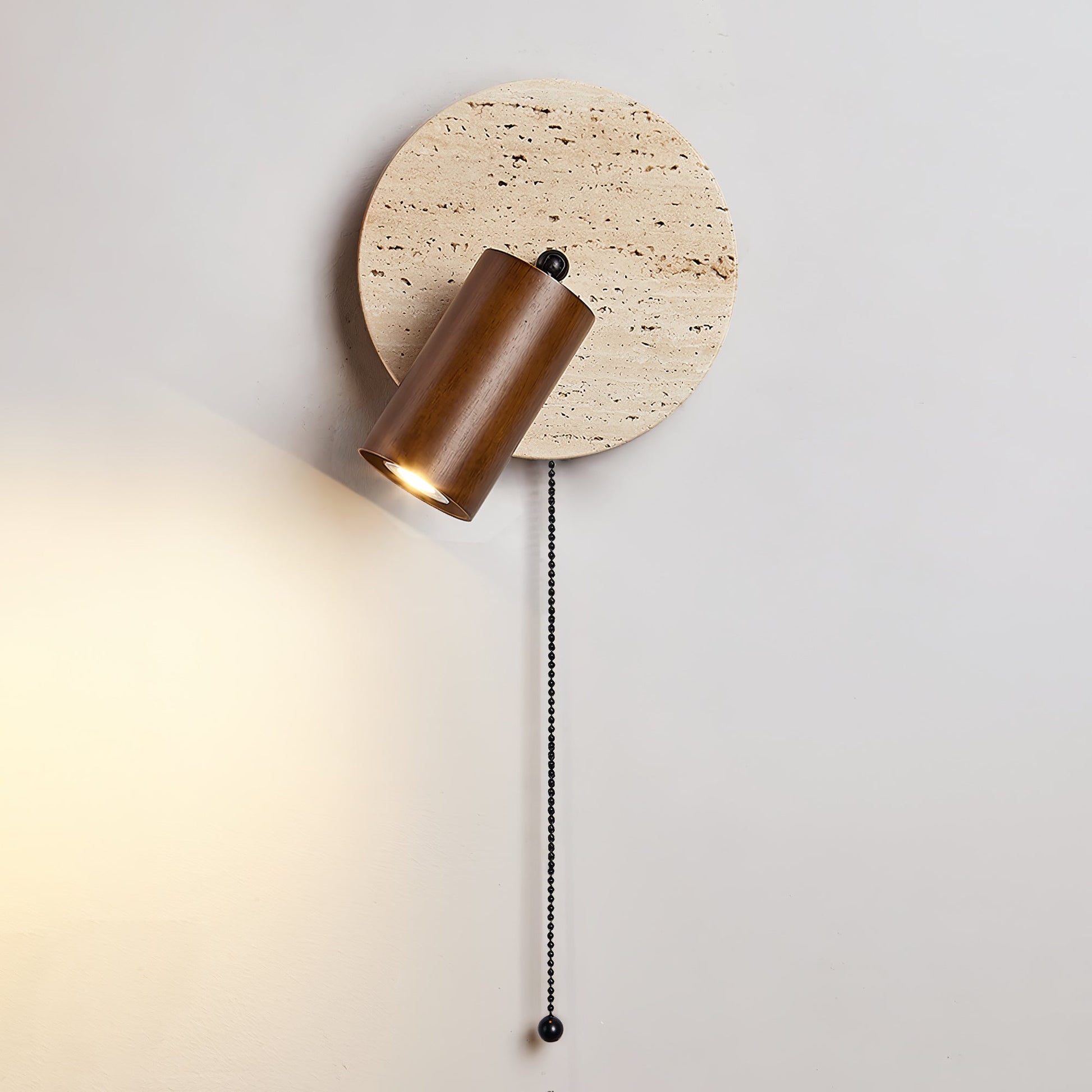 Evzoryra Disc Swing Travertine Wall Light - Blowlighting