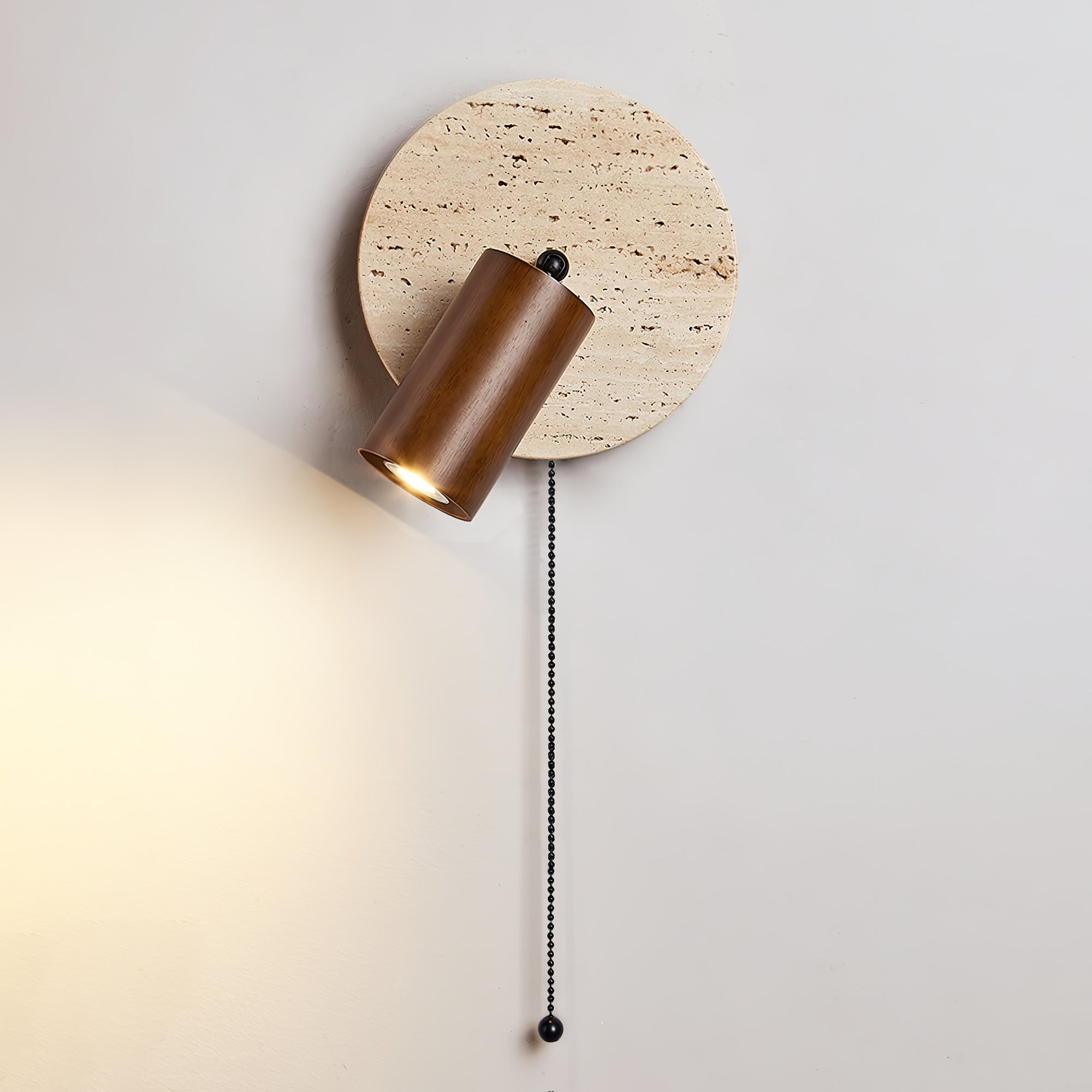 Evzoryra Disc Swing Travertine Wall Light - Blowlighting