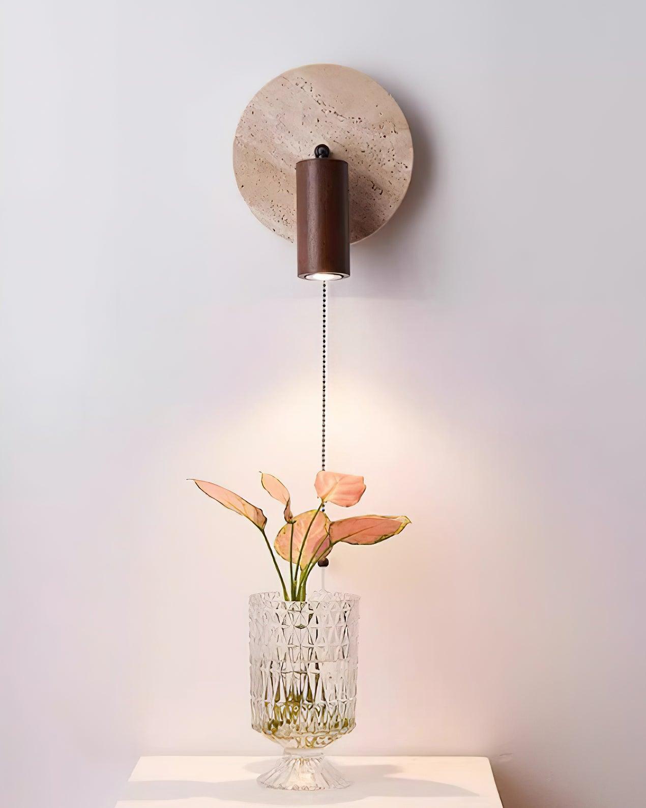 Evzoryra Disc Swing Travertine Wall Light - Blowlighting