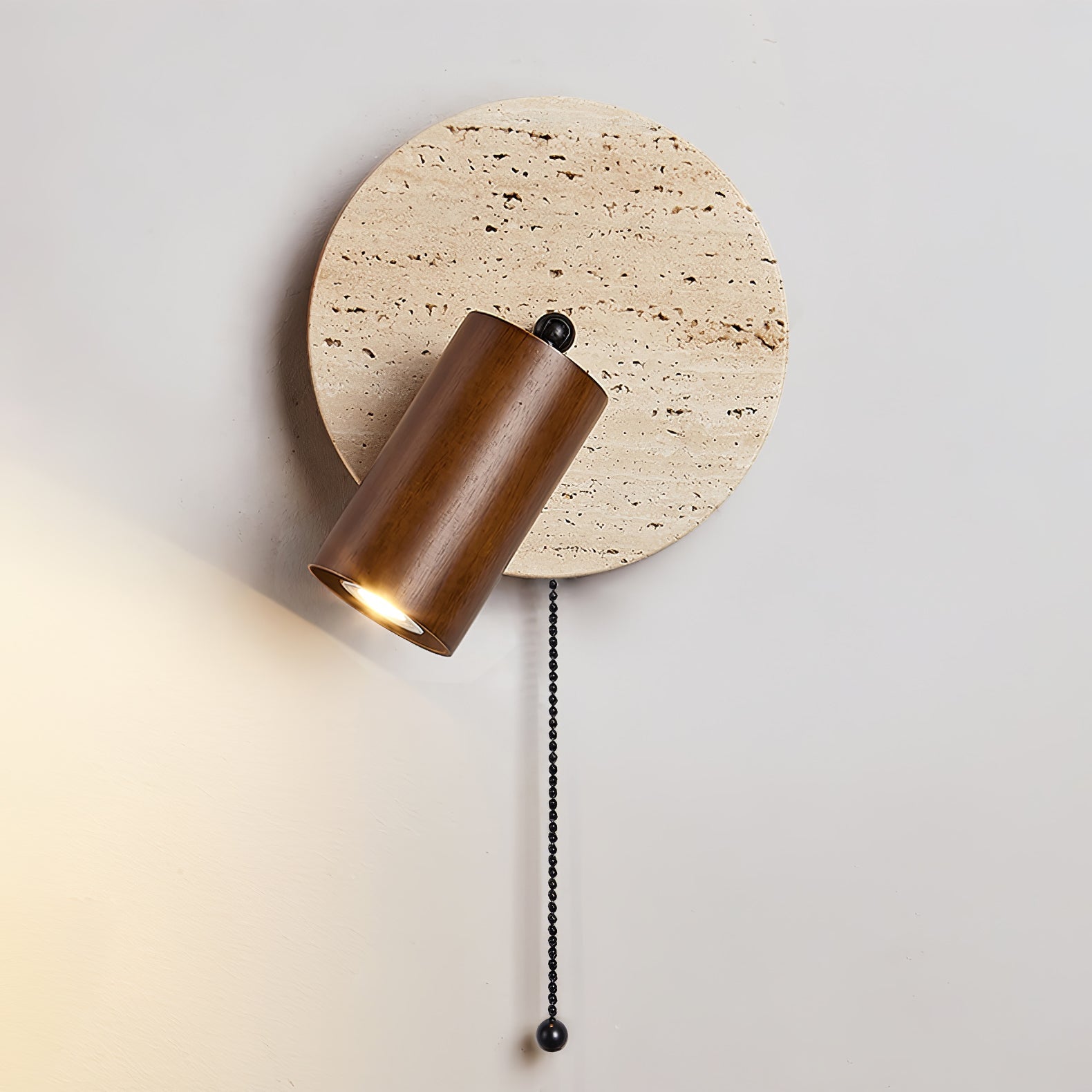 Evzoryra Disc Swing Travertine Wall Light - Blowlighting