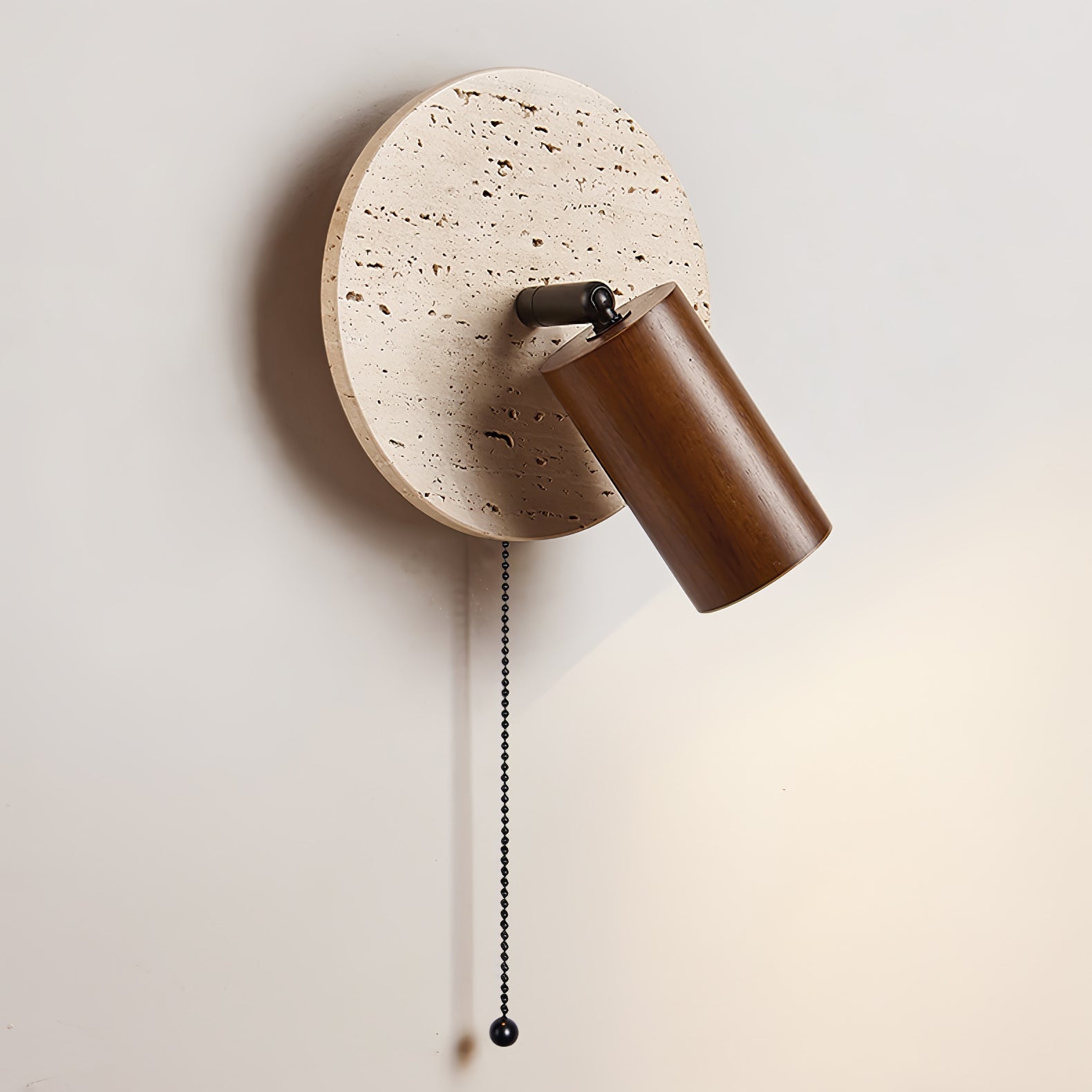 Evzoryra Disc Swing Travertine Wall Light - Blowlighting