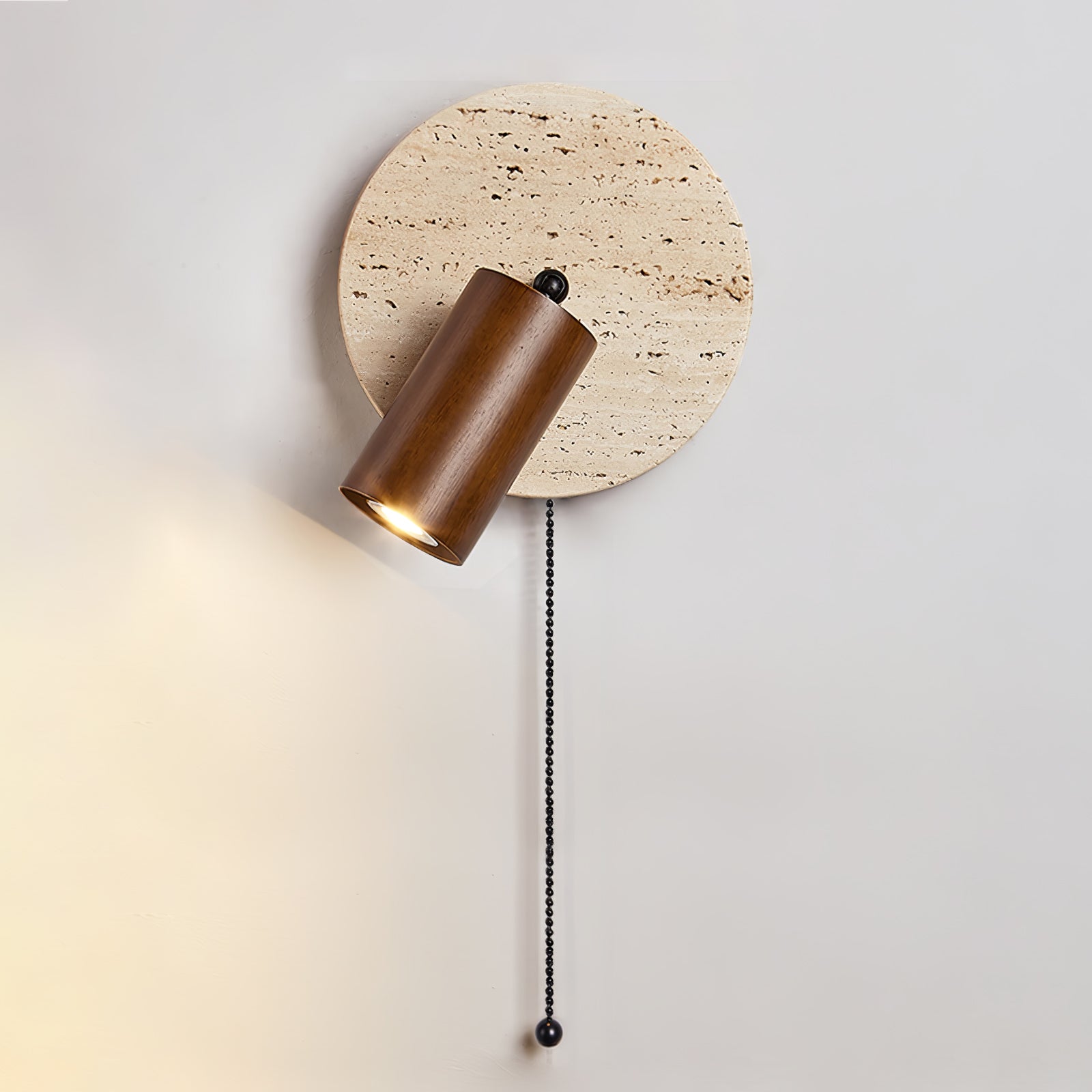 Evzoryra Disc Swing Travertine Wall Light - Blowlighting