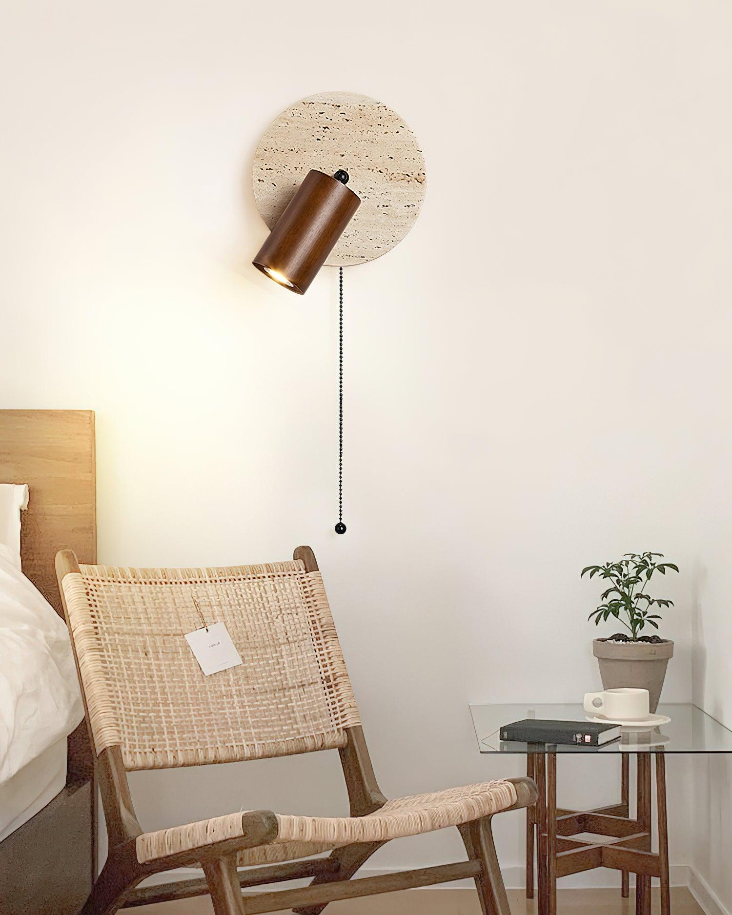 Evzoryra Disc Swing Travertine Wall Light - Blowlighting