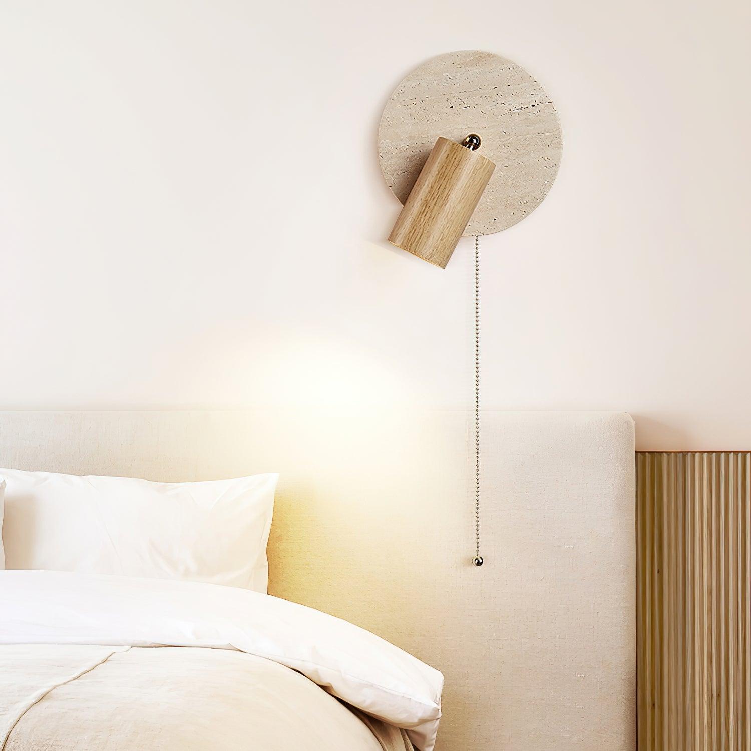 Evzoryra Disc Swing Travertine Wall Light - Blowlighting