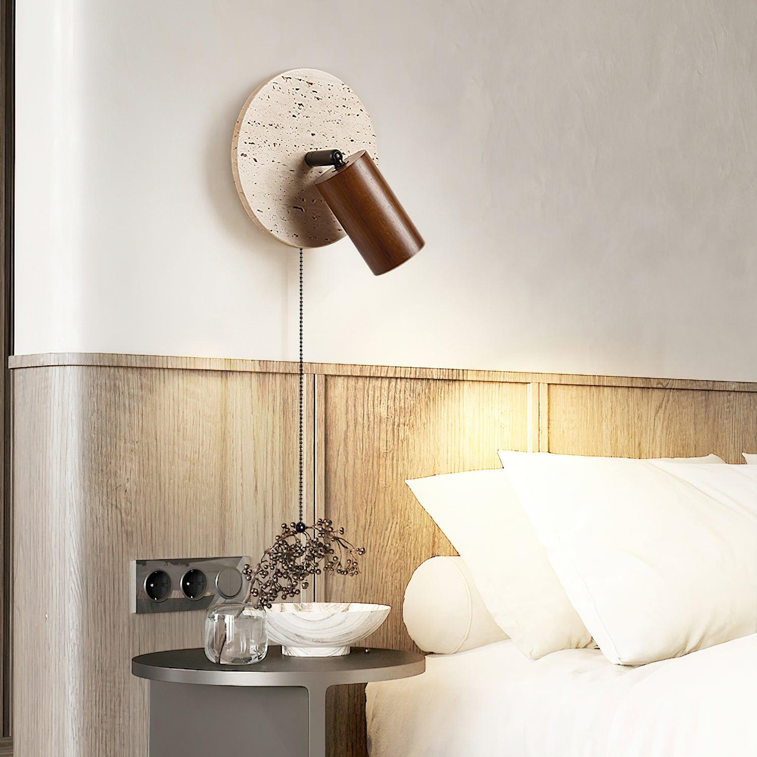 Evzoryra Disc Swing Travertine Wall Light - Blowlighting