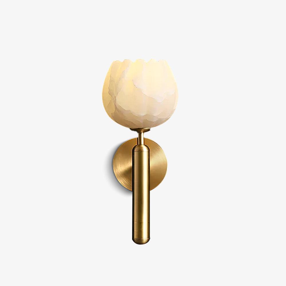 Eurzorion Floral Alabaster Brass Wall Light - Blowlighting