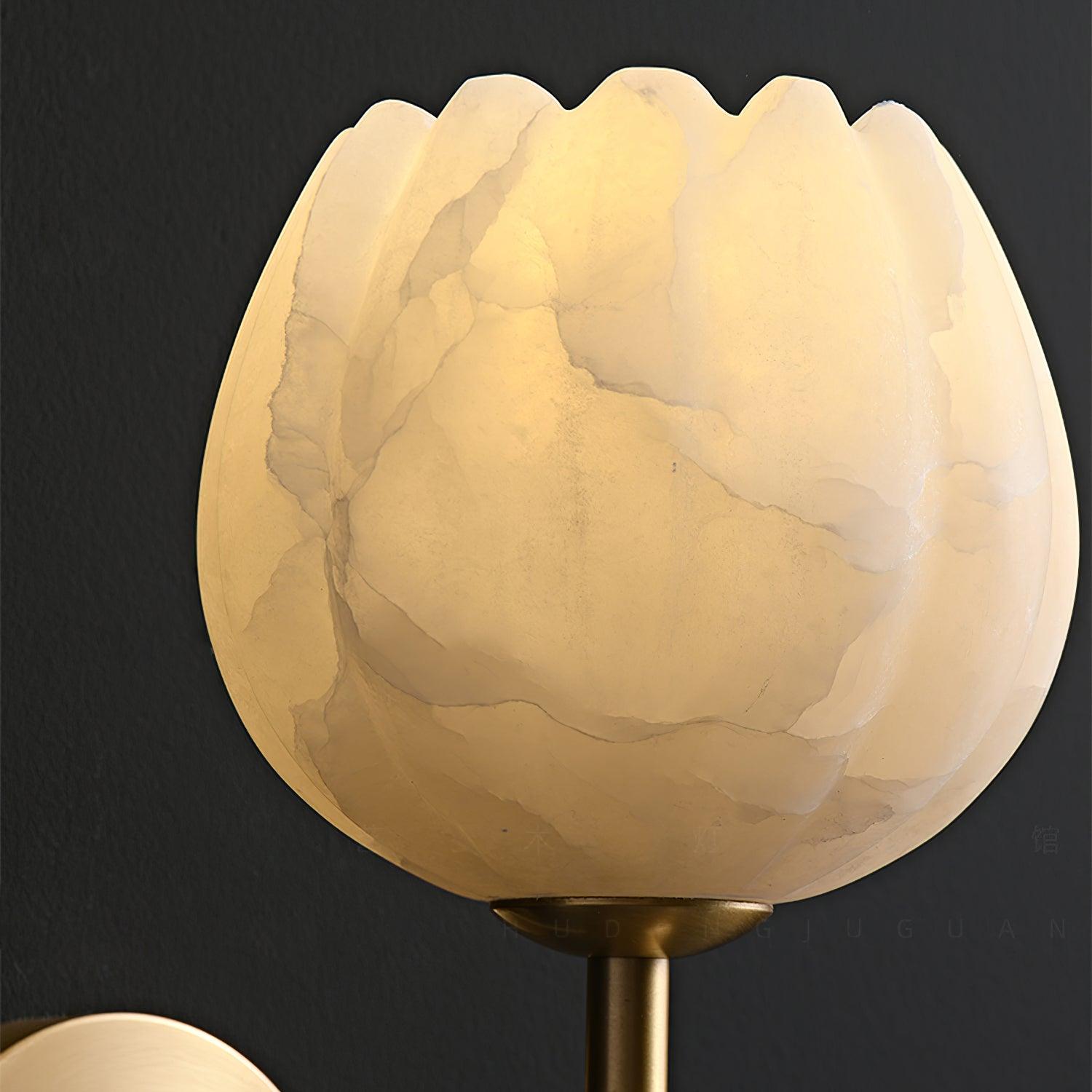 Eurzorion Floral Alabaster Brass Wall Light - Blowlighting