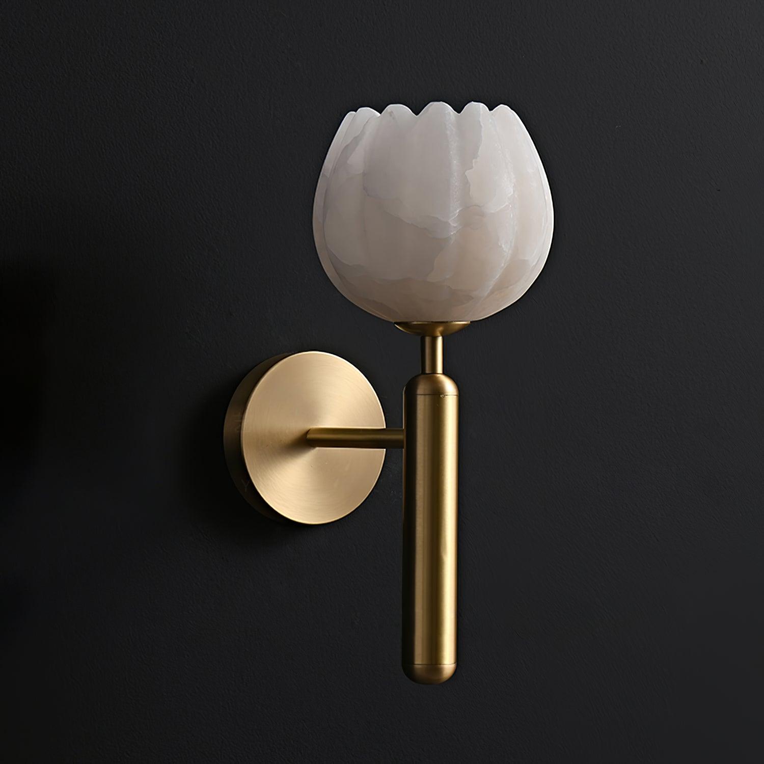 Eurzorion Floral Alabaster Brass Wall Light - Blowlighting