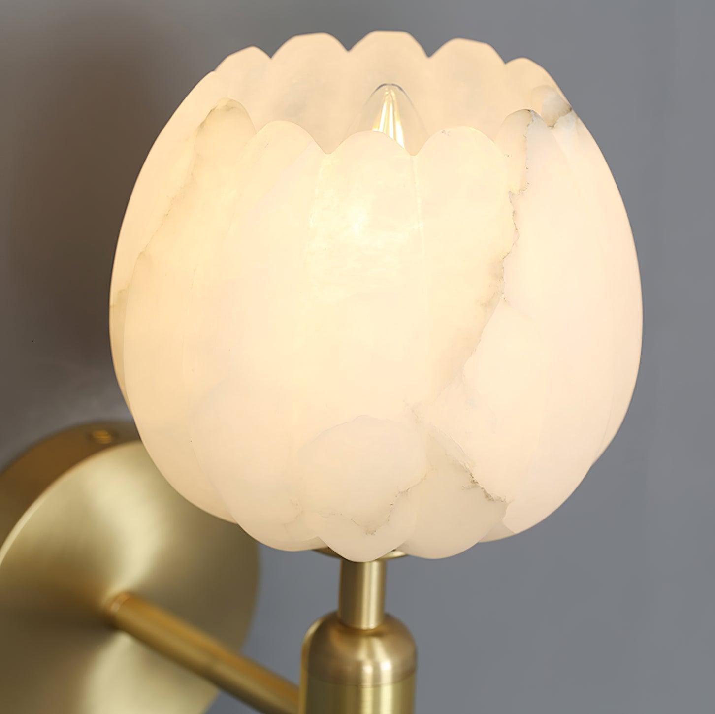 Eurzorion Floral Alabaster Brass Wall Light - Blowlighting