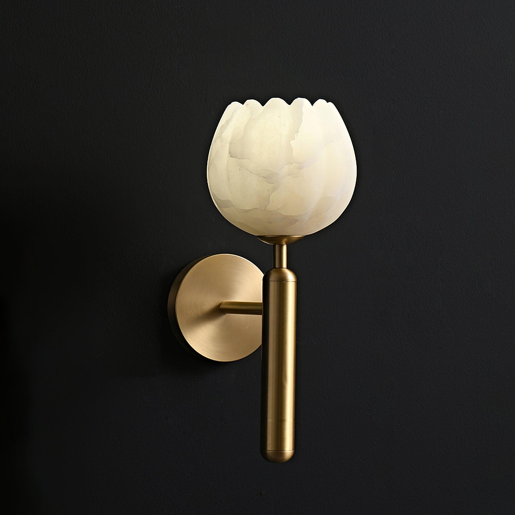 Eurzorion Floral Alabaster Brass Wall Light - Blowlighting