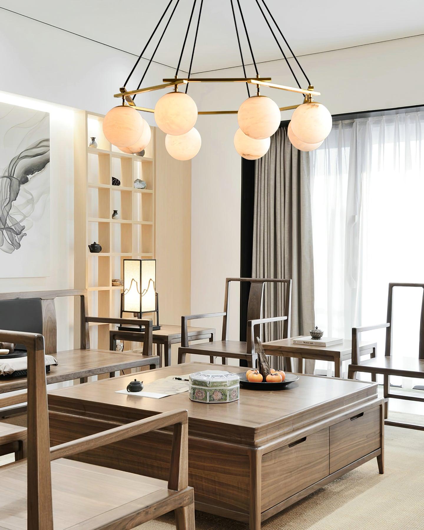 Lunara Alabaster Chandelier Light - Blowlighting