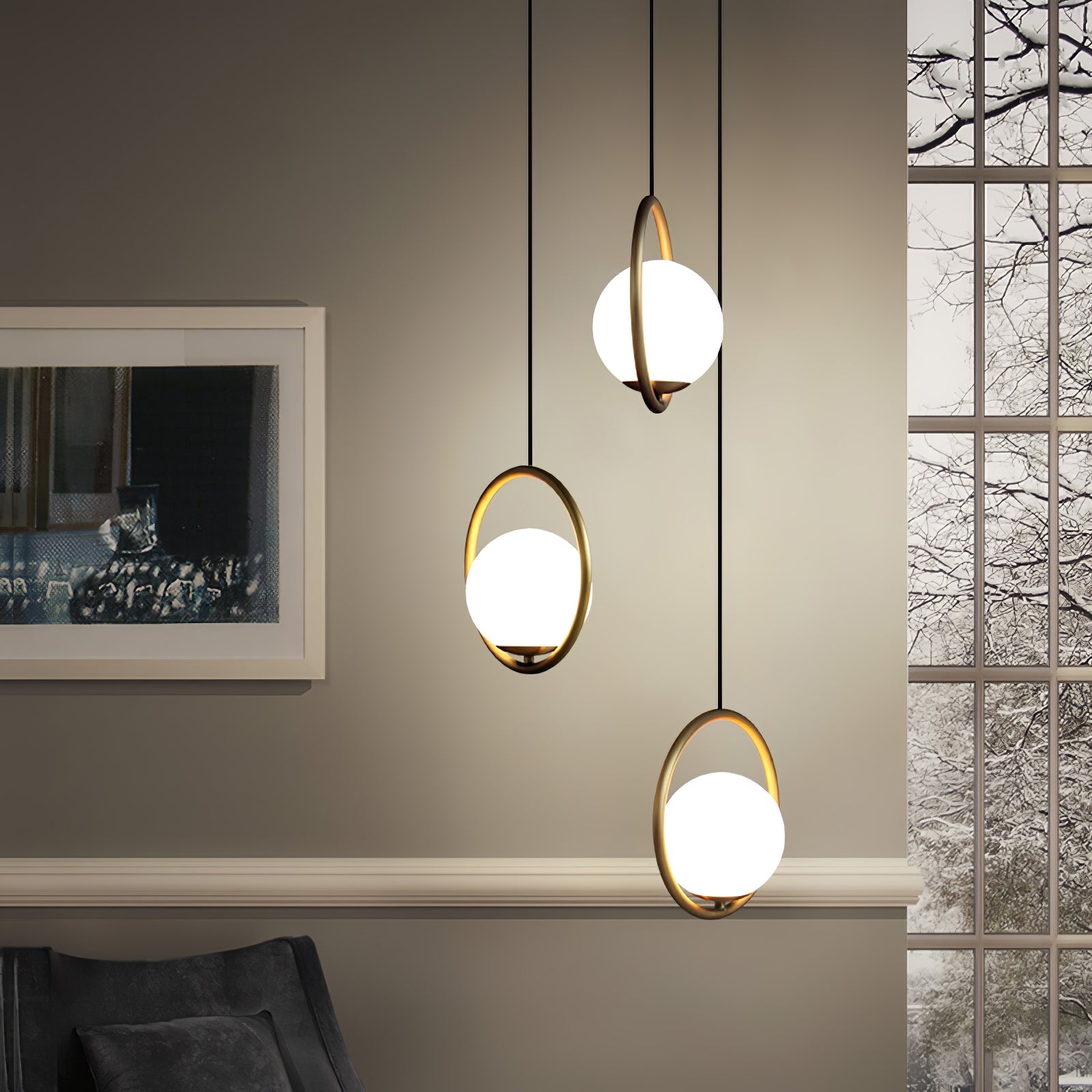 Mila Brass Pendant Swag Light - Blowlighting
