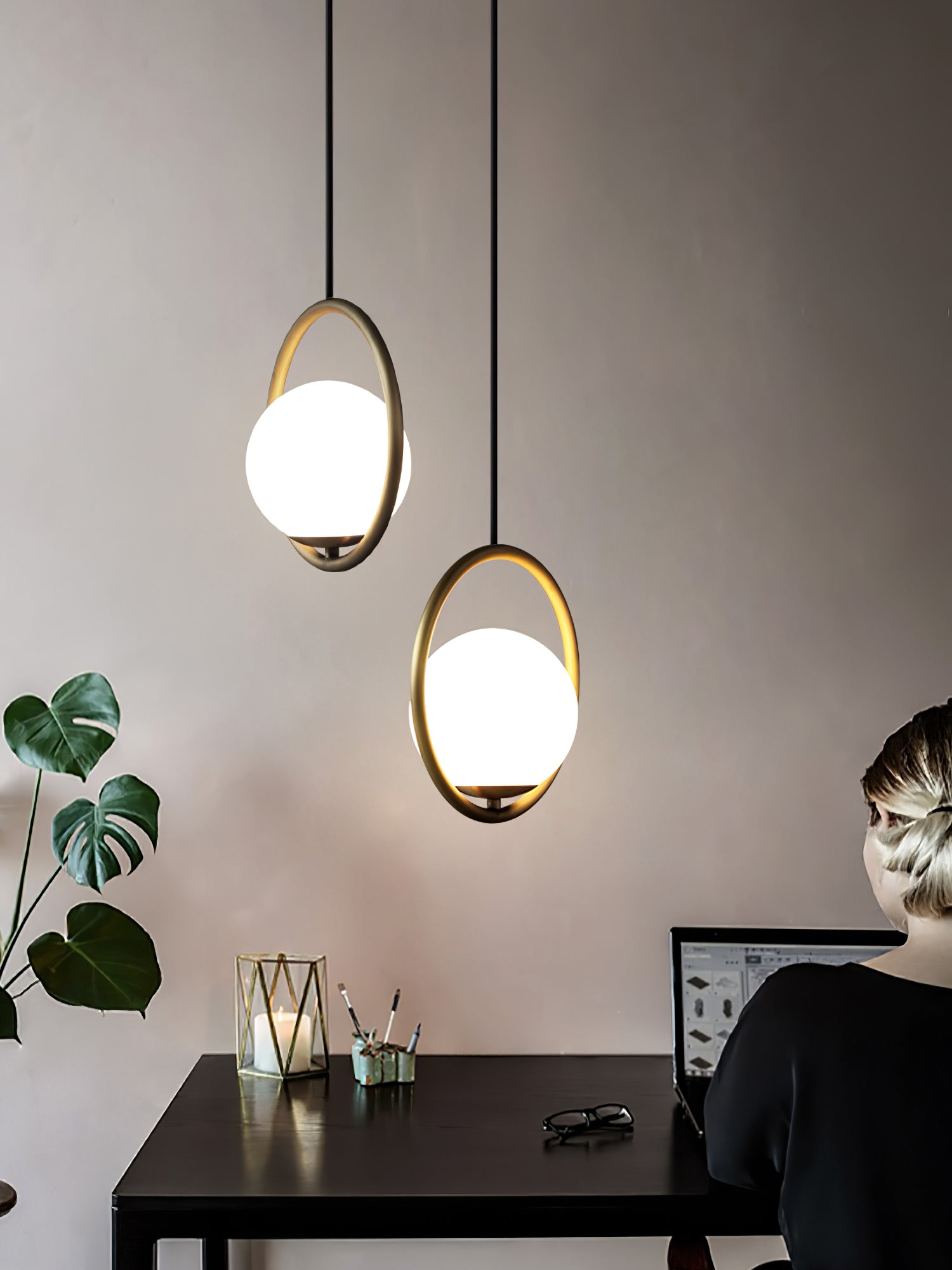 Mila Brass Pendant Swag Light - Blowlighting