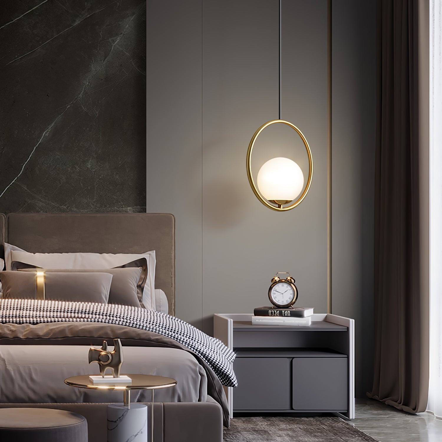 Mila Brass Pendant Swag Light - Blowlighting