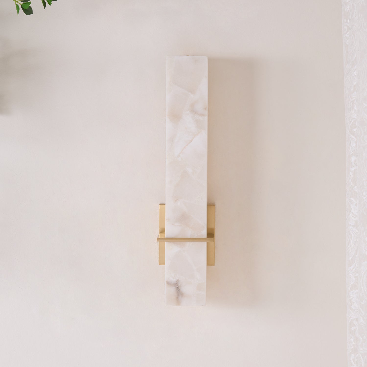 Luste Alabaster Wall Sconce Brass Band Shape - Blowlighting