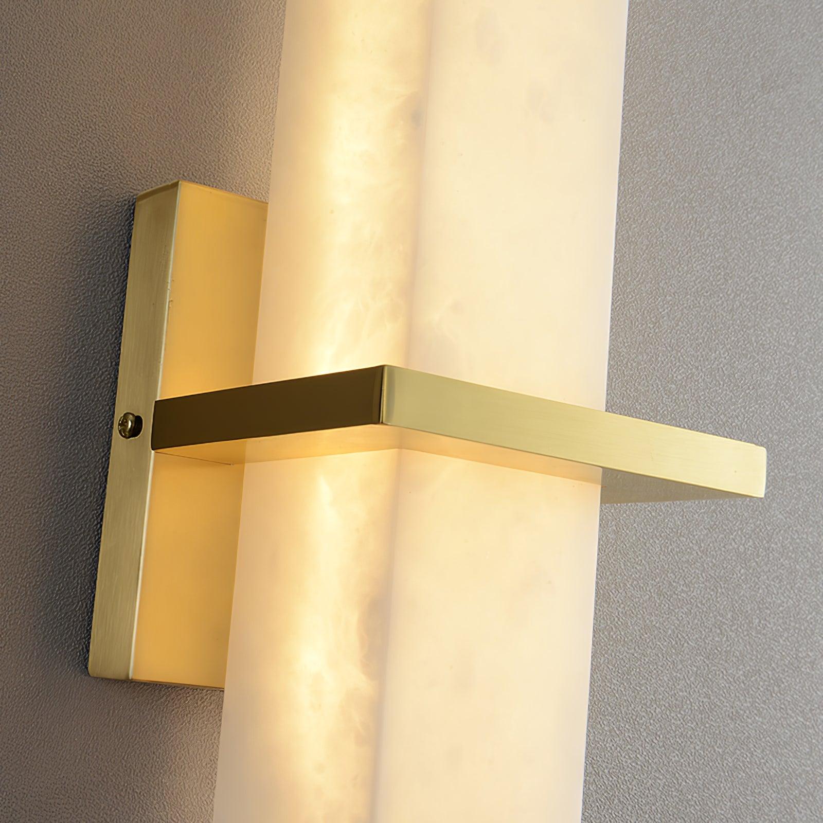 Luste Alabaster Wall Sconce Brass Band Shape - Blowlighting