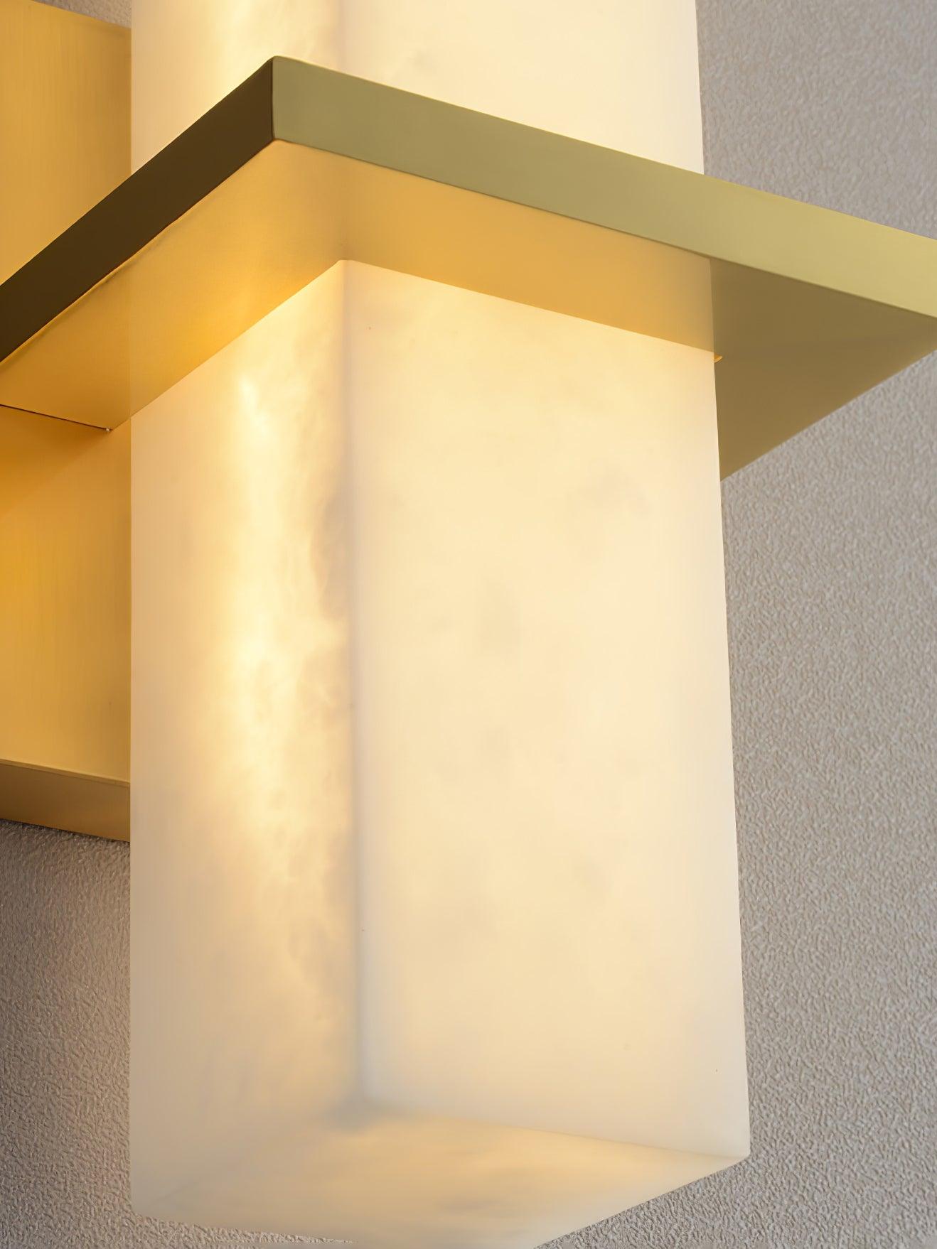 Luste Alabaster Wall Sconce Brass Band Shape - Blowlighting