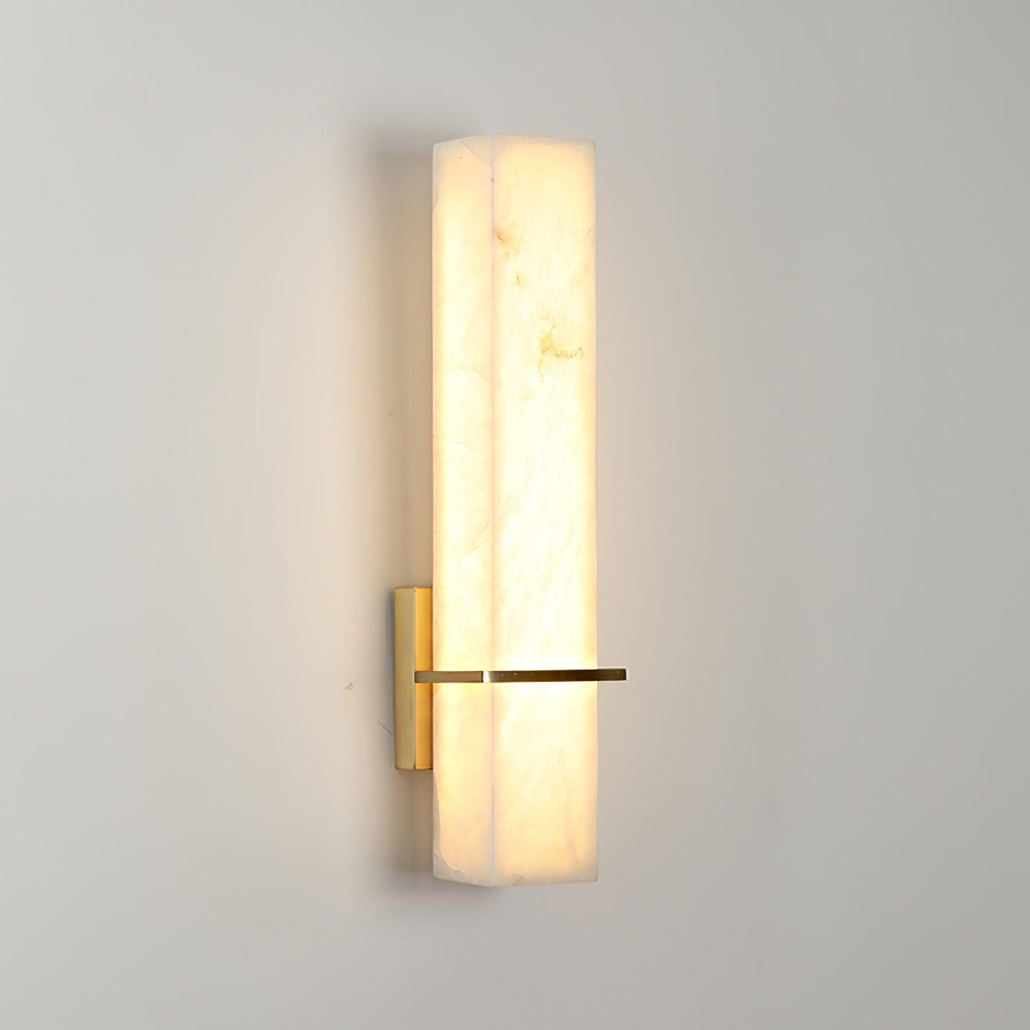 Luste Alabaster Wall Sconce Brass Band Shape - Blowlighting