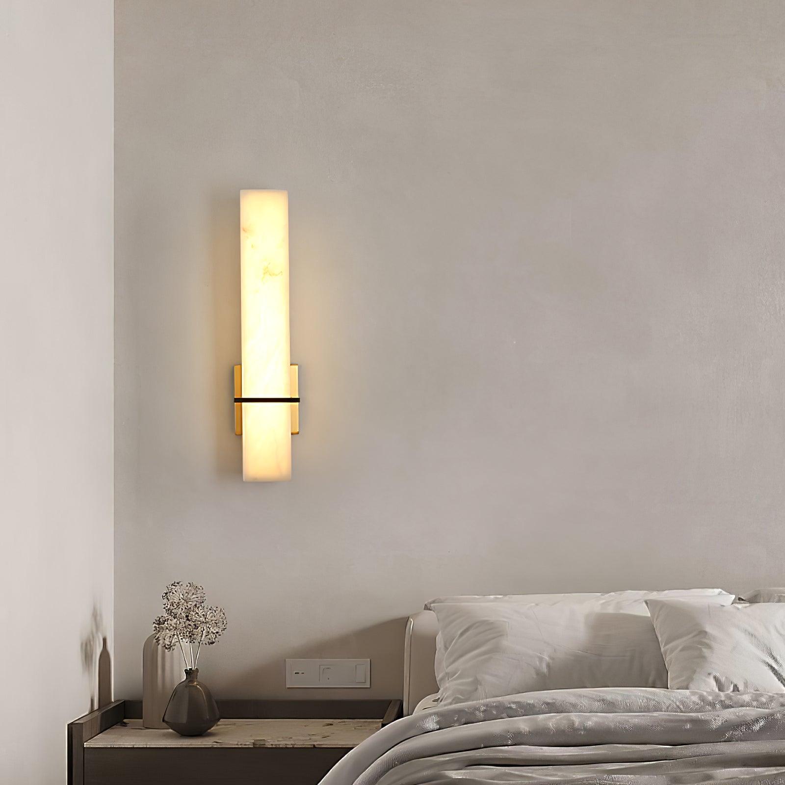 Luste Alabaster Wall Sconce Brass Band Shape - Blowlighting