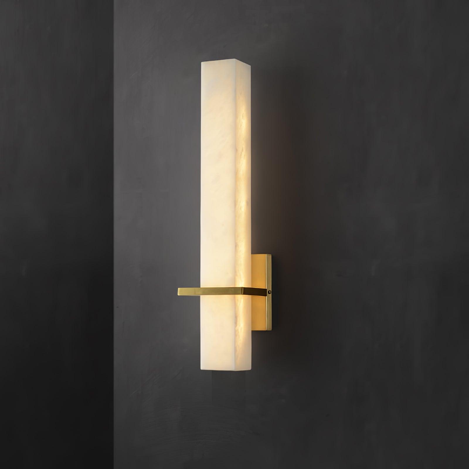 Luste Alabaster Wall Sconce Brass Band Shape - Blowlighting