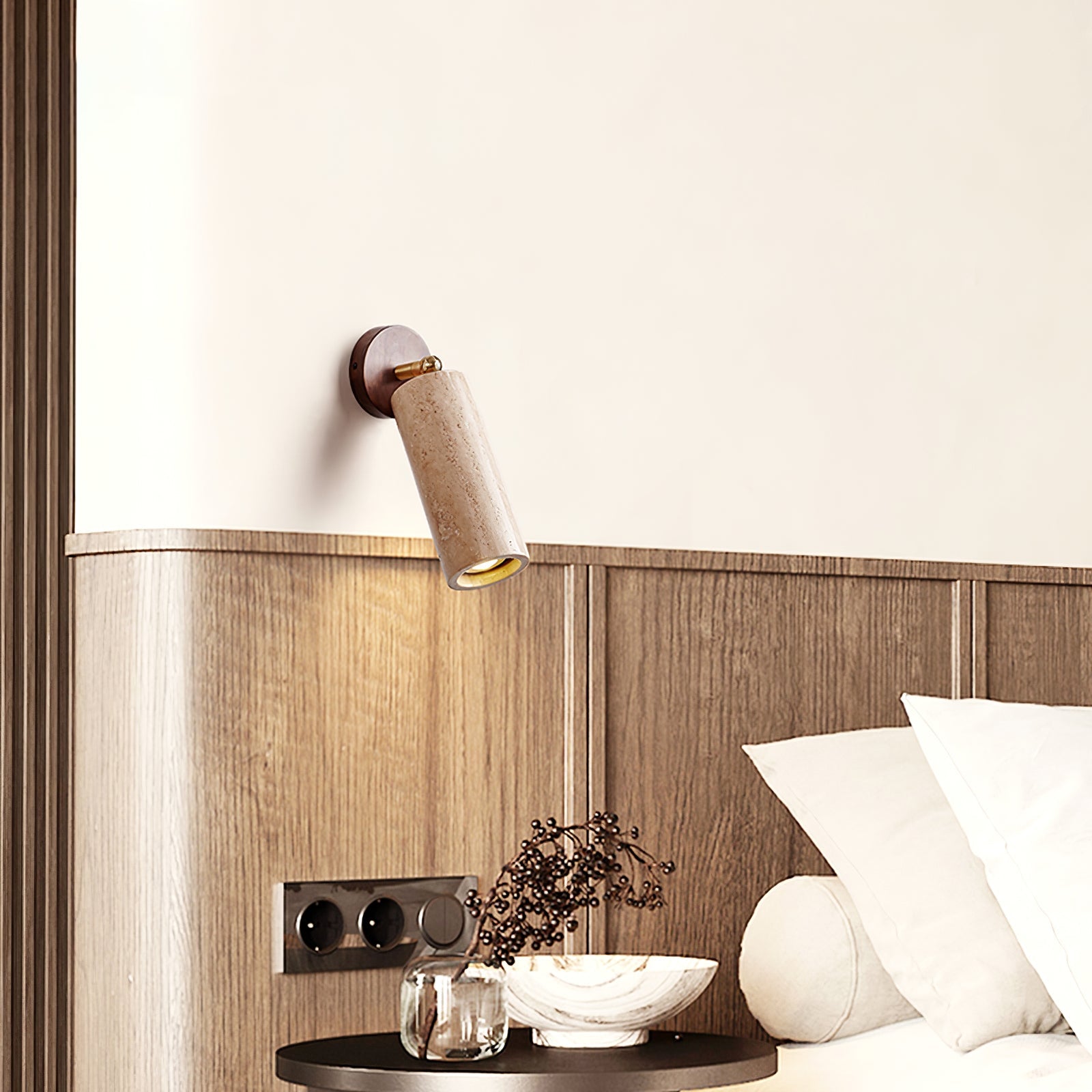 Erzorus Minimalist Travertine Wall Light - Blowlighting