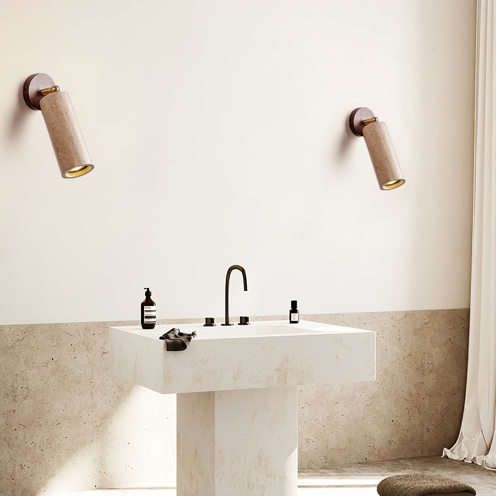Erzorus Minimalist Travertine Wall Light - Blowlighting