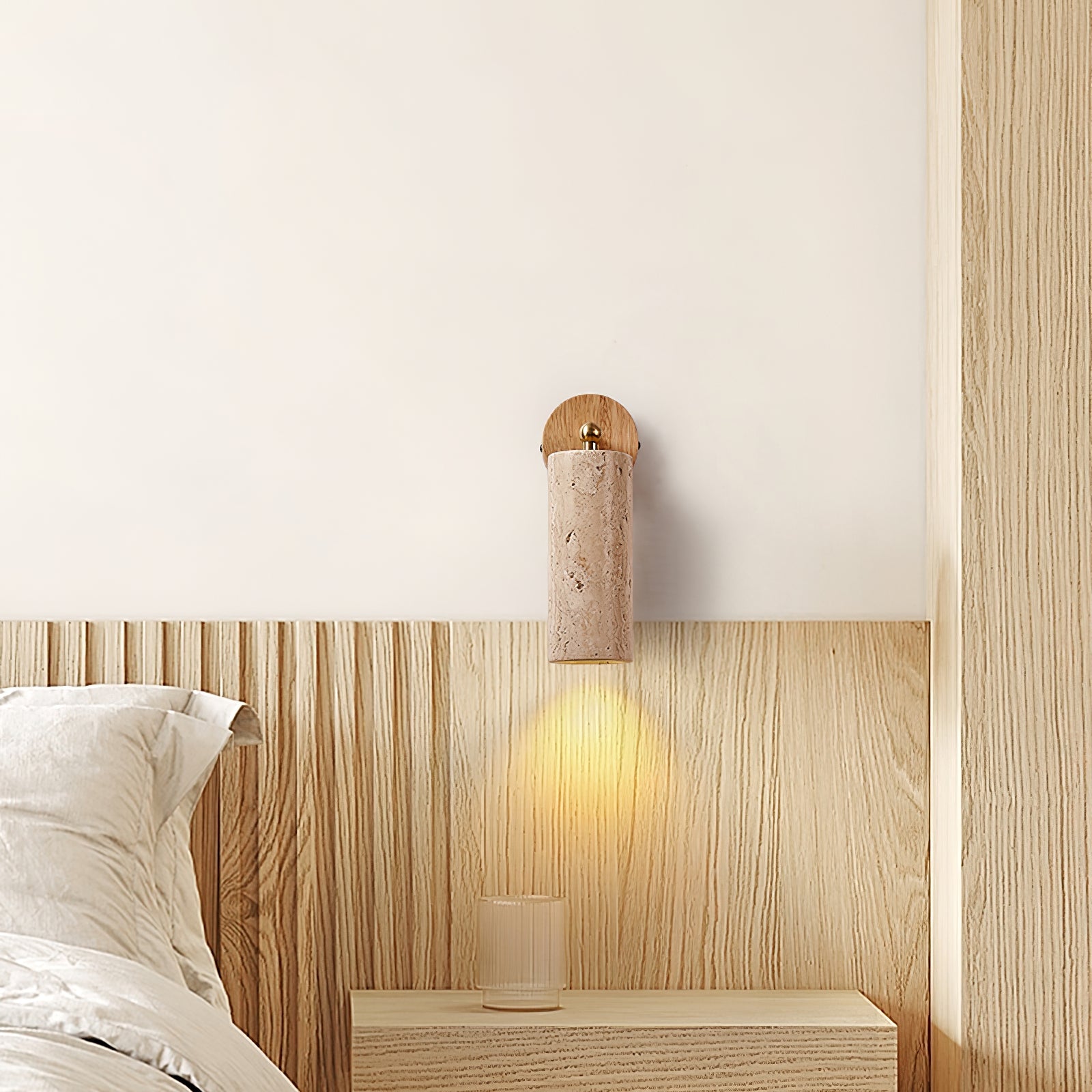 Erzorus Minimalist Travertine Wall Light - Blowlighting