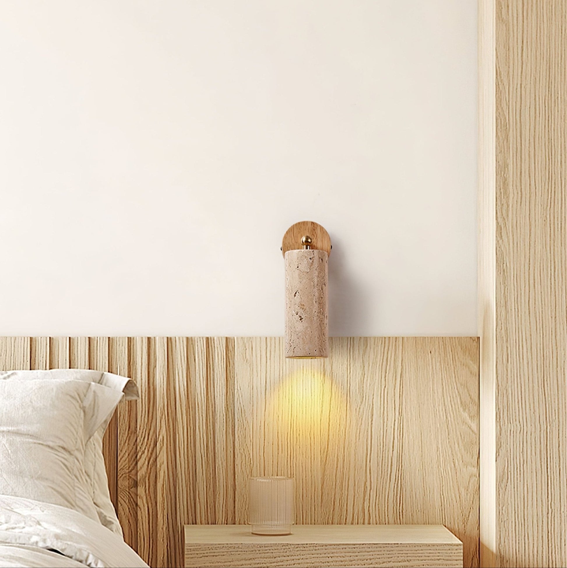 Erzorus Minimalist Travertine Wall Light - Blowlighting