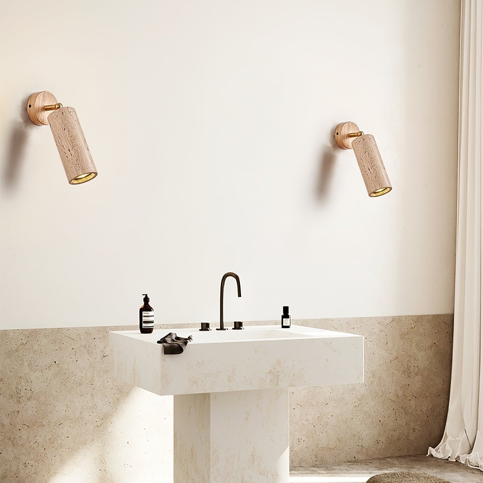 Erzorus Minimalist Travertine Wall Light - Blowlighting