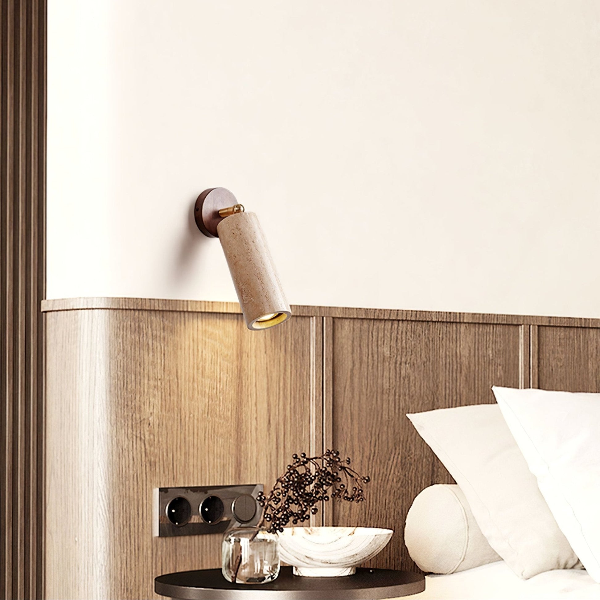 Erzorus Minimalist Travertine Wall Light - Blowlighting