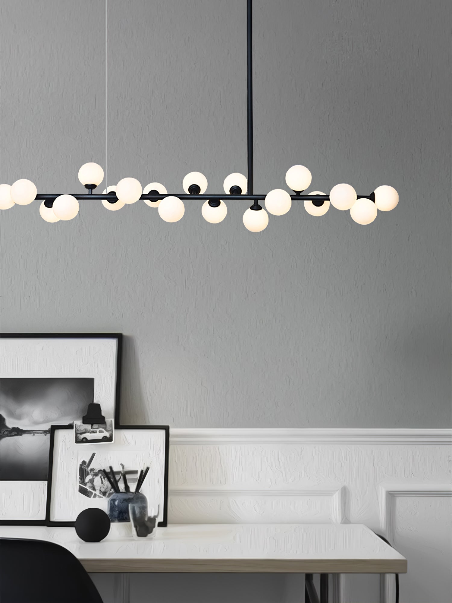 Lumiray Black Linear Globe Pendant Light - Blowlighting