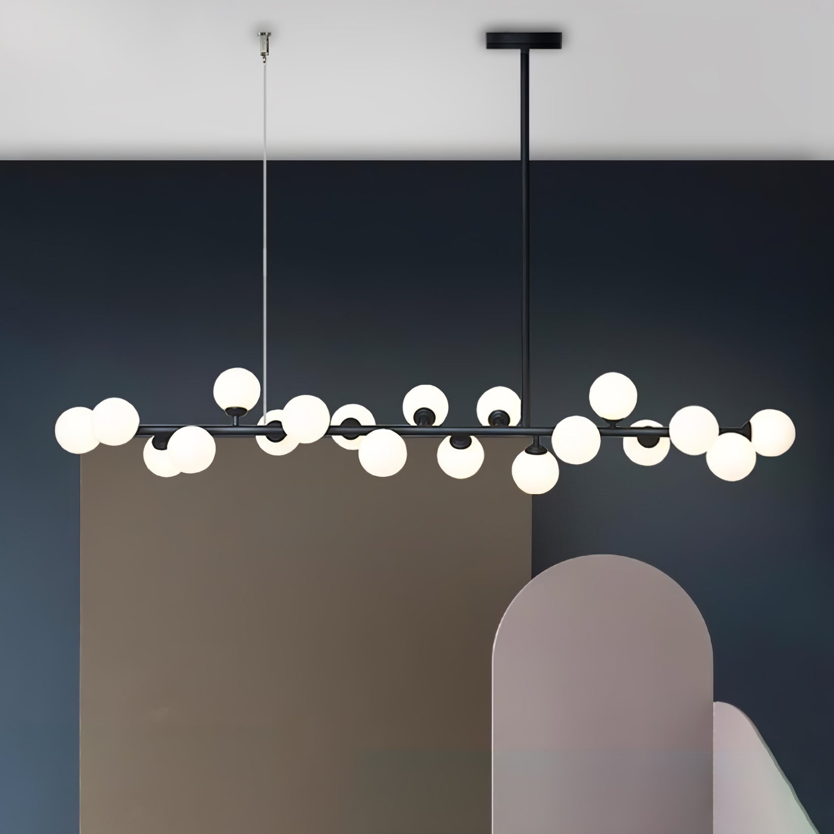 Lumiray Black Linear Globe Pendant Light - Blowlighting