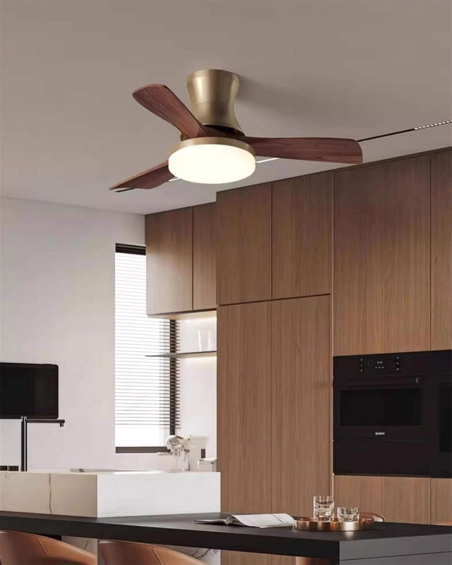 Minka Minimalist ABS Ceiling Fan Light