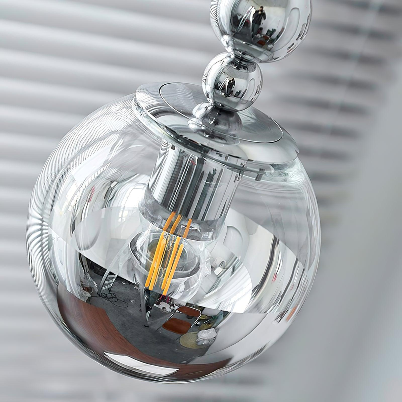 Zanorir Modern Minimalist Art Mirrorball Glass Metal Pendant Light - Blowlighting