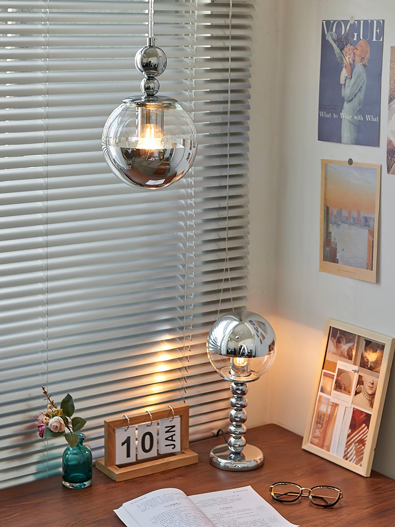 Zanorir Modern Minimalist Art Mirrorball Glass Metal Pendant Light - Blowlighting