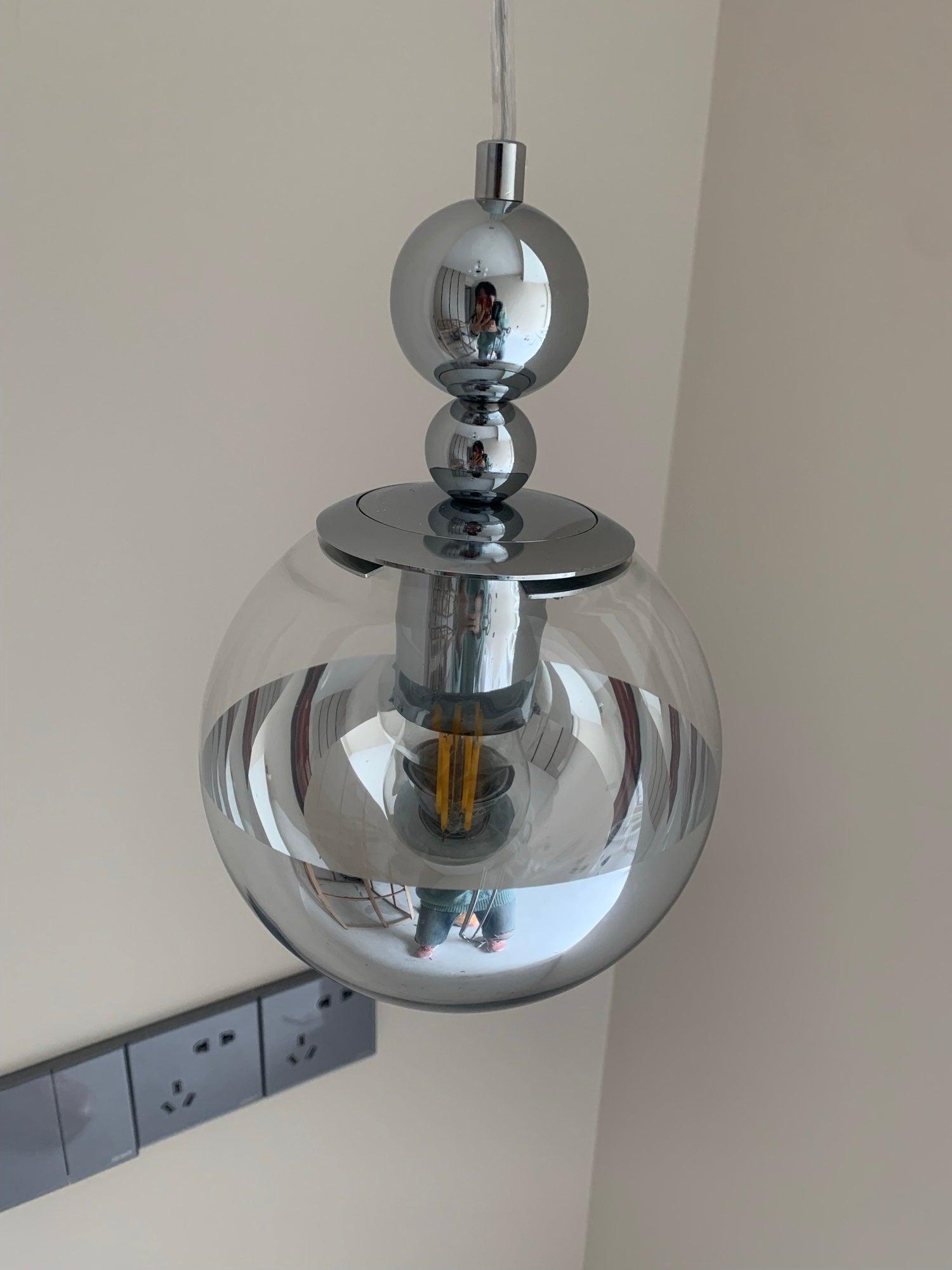 Zanorir Modern Minimalist Art Mirrorball Glass Metal Pendant Light - Blowlighting