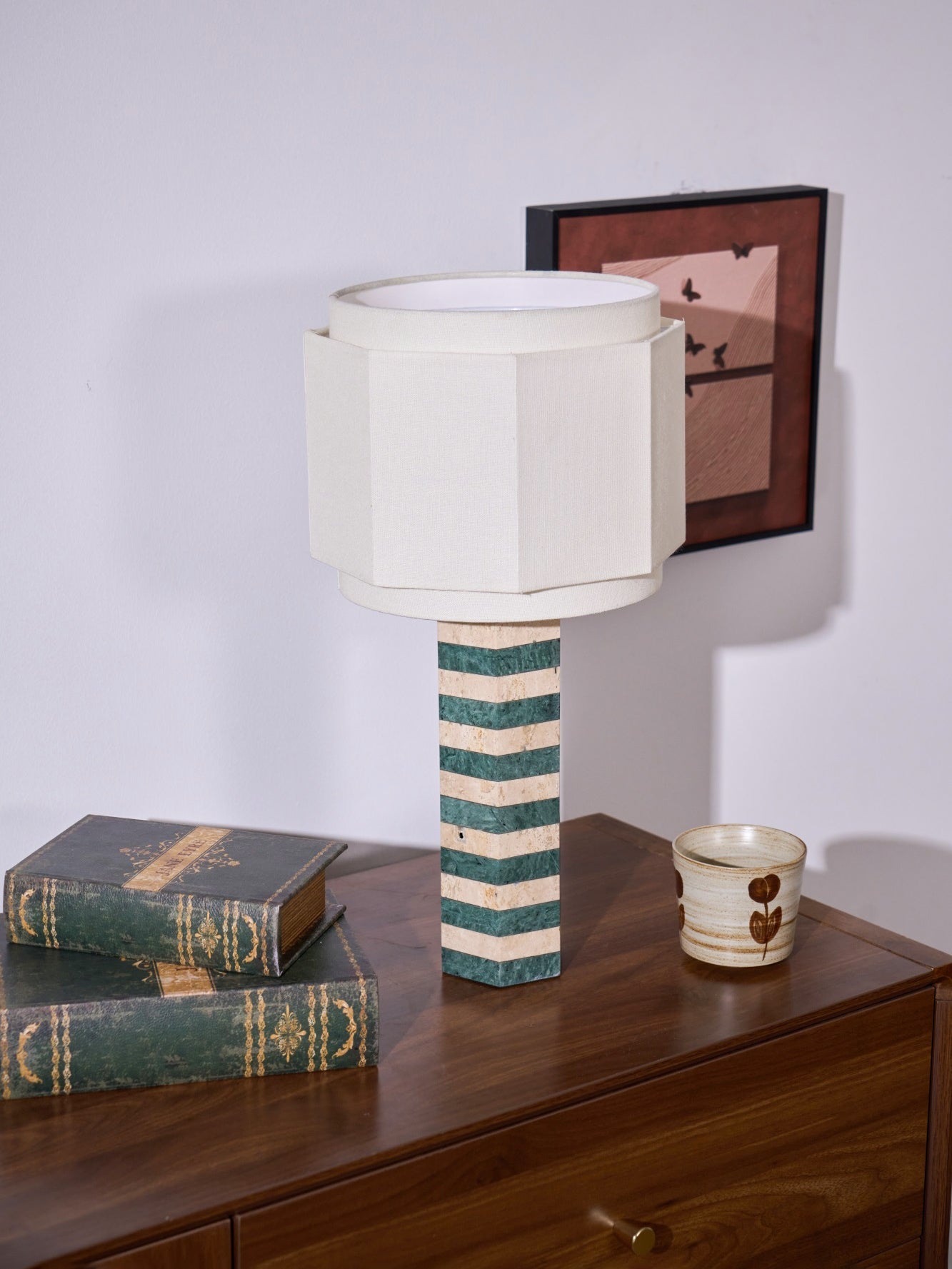 Modari Striped Stone Table Lamp - Blowlighting