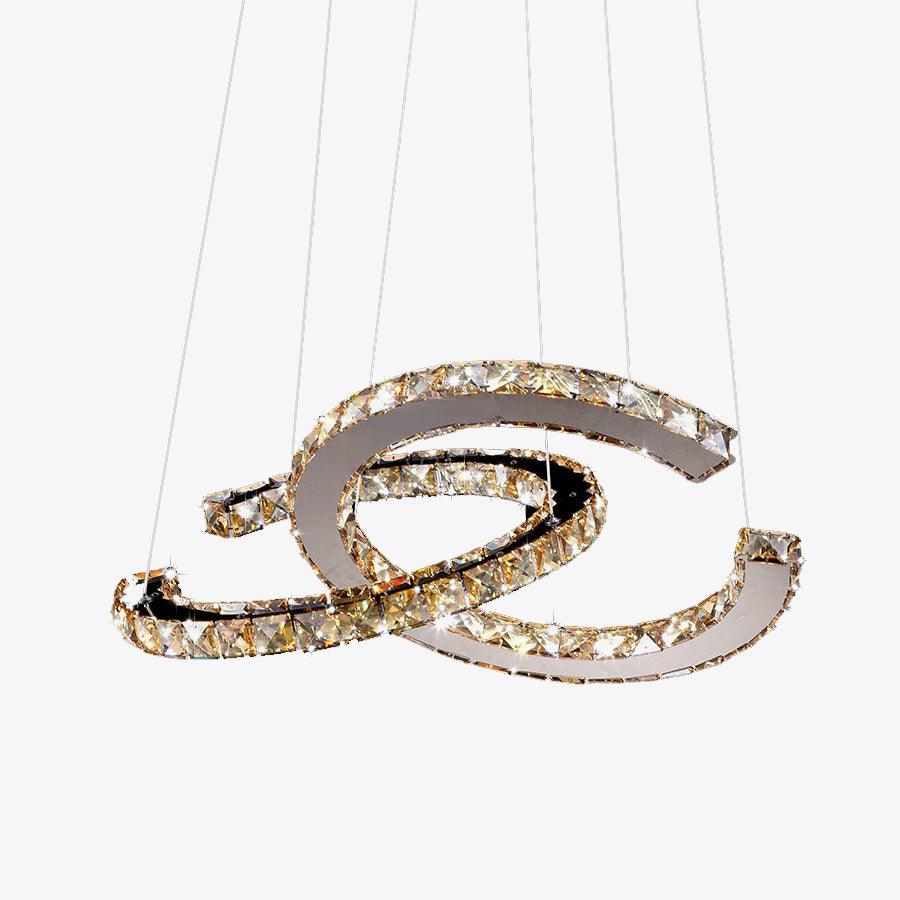 Modern Crystal Double C Chandelier - Blowlighting