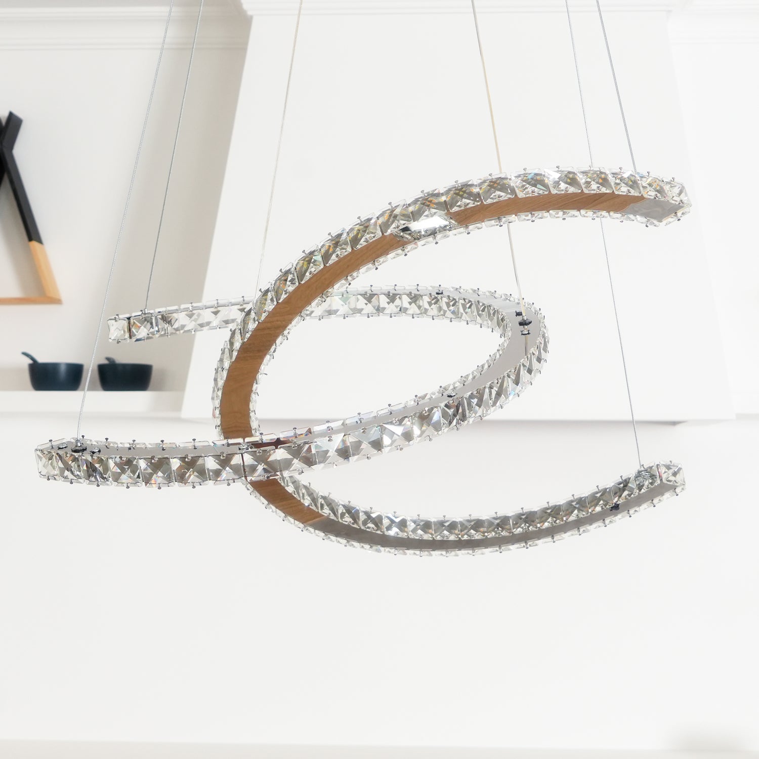 Modern Crystal Double C Chandelier - Blowlighting