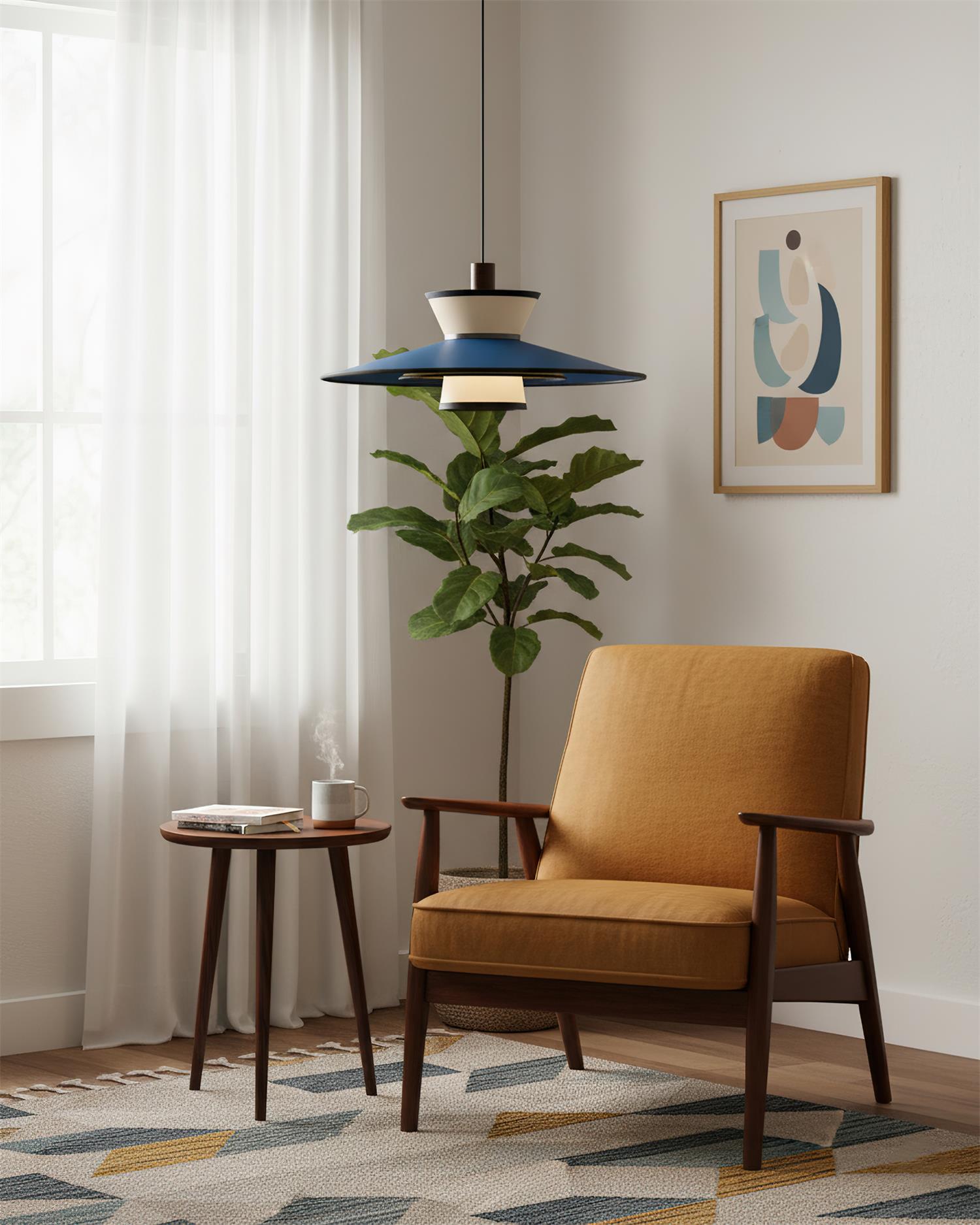 Modula Oriental Fabric Pendant Light
