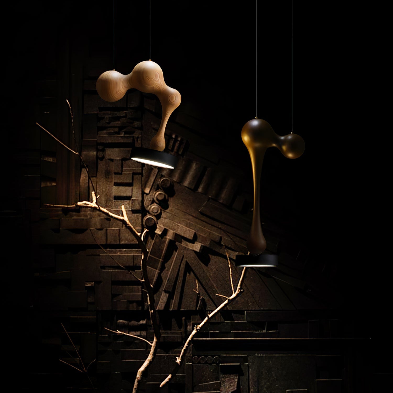 Drovia Rustic Wooden Pendant Light - Blowlighting